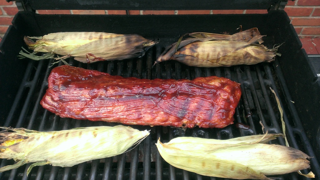 Baby Back Ribs and Grilled Corn